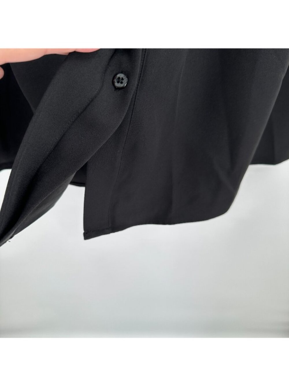 Tuckernuck Black Stretch Crepe Royal Shirt Dress sz S Mini Half Sleeve PO - Picture 4 of 8